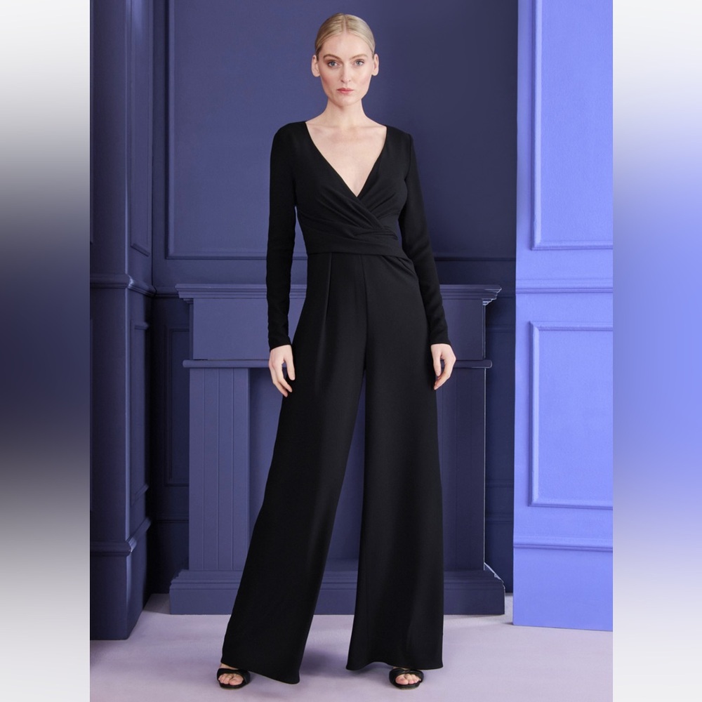 TALBOT RUNHOF Didi Ruched Black Jumpsuit‎ Size 4